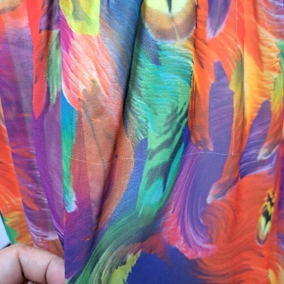 Goragal Summer Print Cutout Slip Long Boho Maxi Dress Orange Multi Color 2XL - Picture 12 of 17